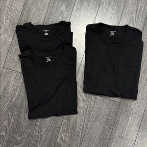 Club Monaco 3 Black Men's Pocket TShirt Set 100% Cotton Size Large